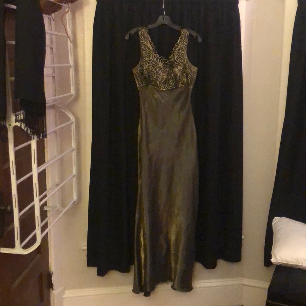 Olive/Gold Prom Gown